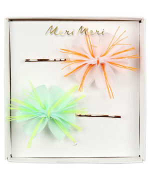 Haarschmuck - Haarnadeln "Stoffpompom Schleifen"