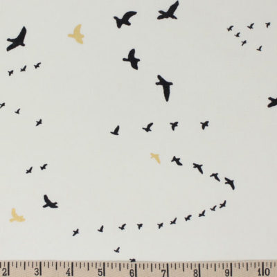 Birch Fabrics - Inkwell - Flight in Black / Metallic
