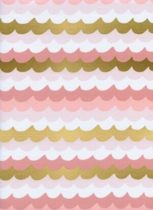 Cotton&Steel - Amalfi - Waves Coral Metallic