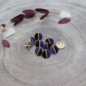 Knopf zweifarbig "Wink Buttons" - Black/Cobalt