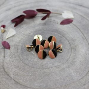 Knopf zweifarbig "Wink Buttons" - Black/Melba