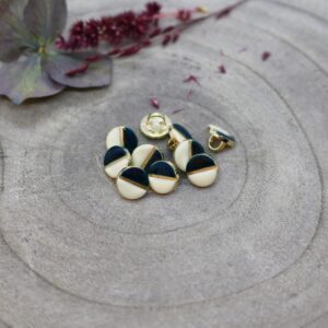 Knopf zweifarbig "Wink Buttons" - Off-White/Forest