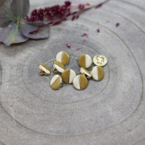 Knopf zweifarbig "Wink Buttons" - Off-White/Mustard