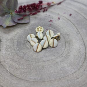 Knopf zweifarbig "Wink Buttons" - Off-White/Sage