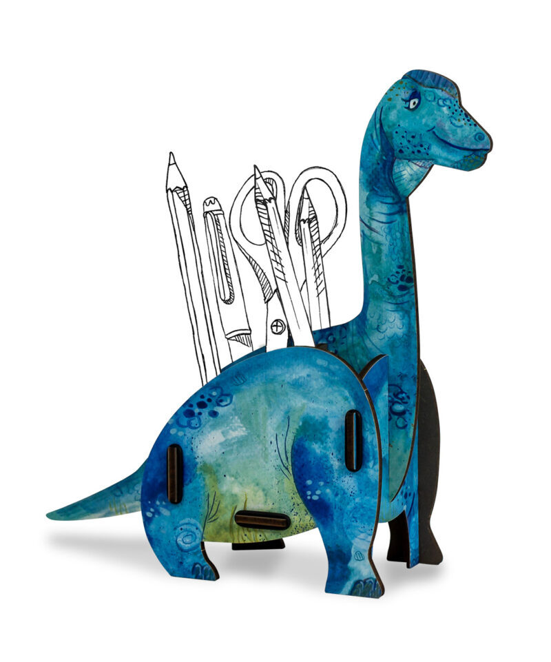 Stiftebox Dino Brachiosaurus – Werkhaus Stiftehalter für Kinder