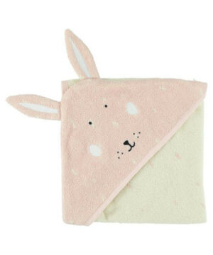 Baby-Kapuzenhandtuch aus Bio-Baumwolle – "Mrs. Rabbit"