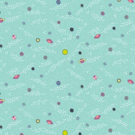 Cotton&Steel - Across The Universe - Rogue Planets - Light Teal Cotton&Steel - Across The Universe - Rogue Planets - Light Teal