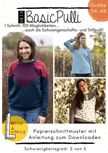 Lotte & Ludwig - Schnittmuster Basic Pulli Frau Gr. 34-48 Lotte & Ludwig - Schnittmuster Basic Pulli Frau Gr. 34-48