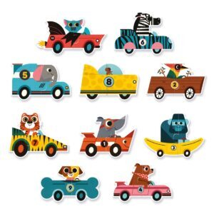 Lernspiele: Puzzle duo/trio: Rennautos von DJECO