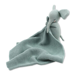 Kuscheltuch mit Elefant - Graublau