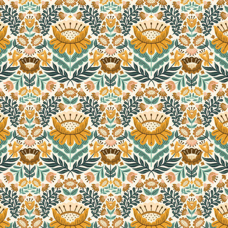 Cotton&Steel Fabrics - Clara Jane - Clara Floral - Mustard Cotton&Steel Fabrics - Clara Jane - Clara Floral - Mustard