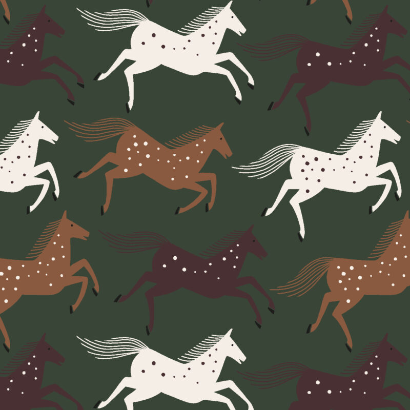 Cotton&Steel Fabrics - Wild & Free - Wild Horses - Green Fields Canvas Cotton&Steel Fabrics - Wild & Free - Wild Horses - Green Fields Canvas