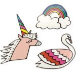 rico design - BUEGELMOTIVE EINHORN REGENB SCHWAN