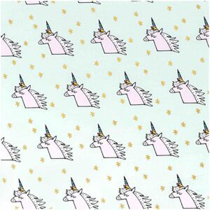 rico design - Rico Design Stoff Einhorn mint-gold 140cm