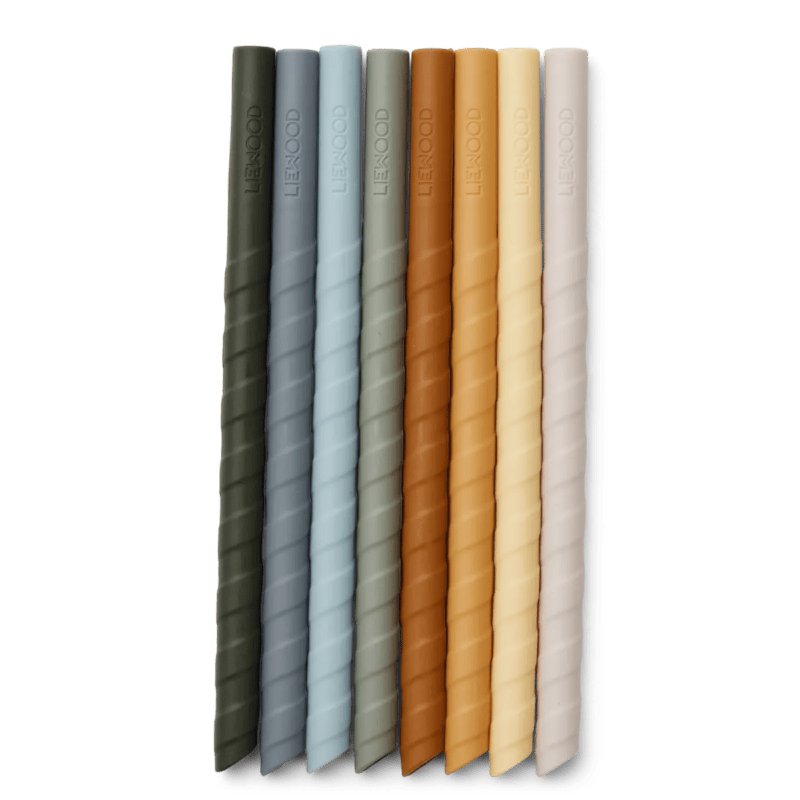 Liewood - Zoe straw set 8-pack (Vehicles/Dove blue multi mix) Liewood - Zoe straw set 8-pack (Vehicles/Dove blue multi mix)
