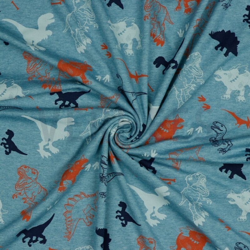 verhees textiles - JERSEY MELANGE DINO - SMOKE BLUE MELANGE verhees textiles - JERSEY MELANGE DINO - SMOKE BLUE MELANGE