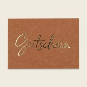 Ava&Yves - Postkarte rost mit Goldeffekten – Gutschein