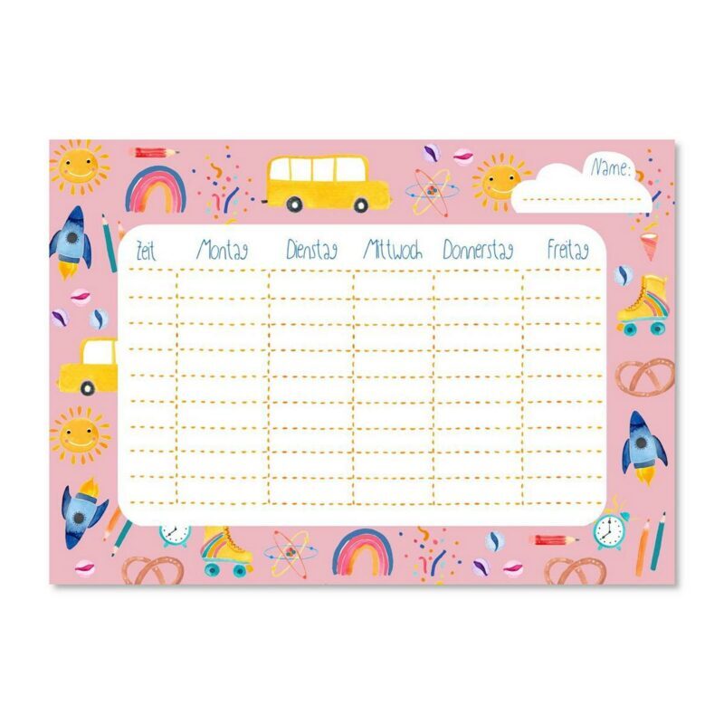 Frau Ottilie - Stundenplan *Schöne bunte Sachen* (rosa) Frau Ottilie - Stundenplan *Schöne bunte Sachen* (rosa)