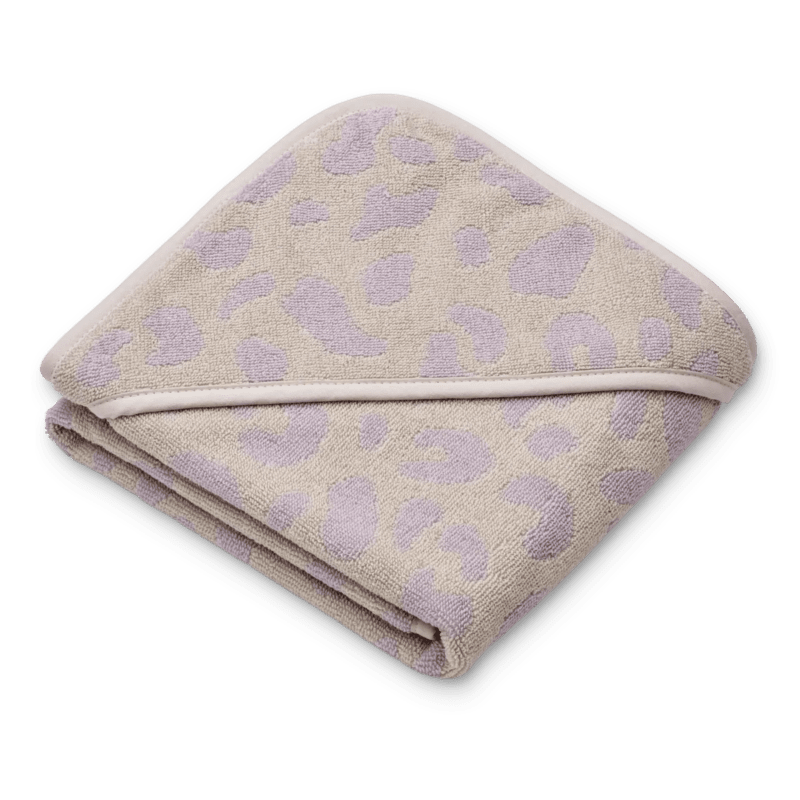 Liewood - Alba Yarn Dyed Hooded Baby Towel (Leo / Misty lilac)