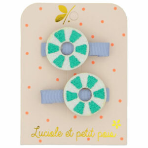 Luciole et Petit Pois - Buoy hair clips - Light green (pair)