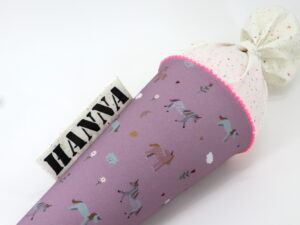 Schultüte "Rosa Einhörner" mit Namen