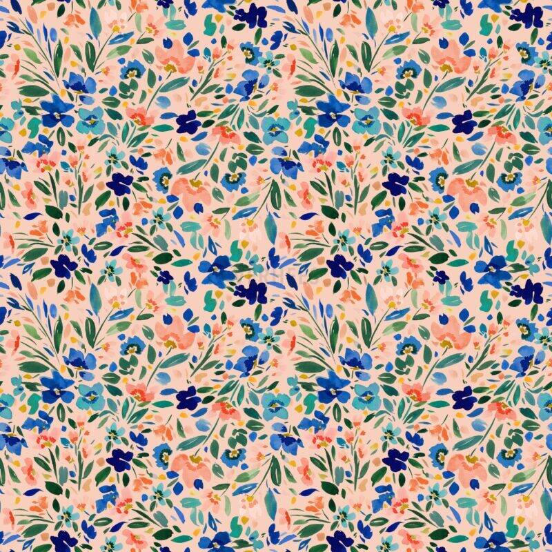 verhees textiles - JERSEY DIGITAL WILD FLOWERS - LIGHT SALMON verhees textiles - JERSEY DIGITAL WILD FLOWERS - LIGHT SALMON