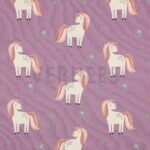 verhees textiles - JERSEY GLITTER UNICORNS - GRAPE verhees textiles - JERSEY GLITTER UNICORNS - GRAPE