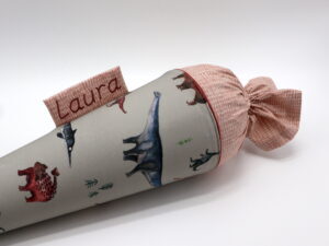 Schultüte "Halfbird - Graue Dinos " mit Namen