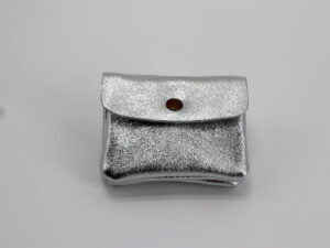 Kleines Portemonnaie "Metallic-Look" – Silber
