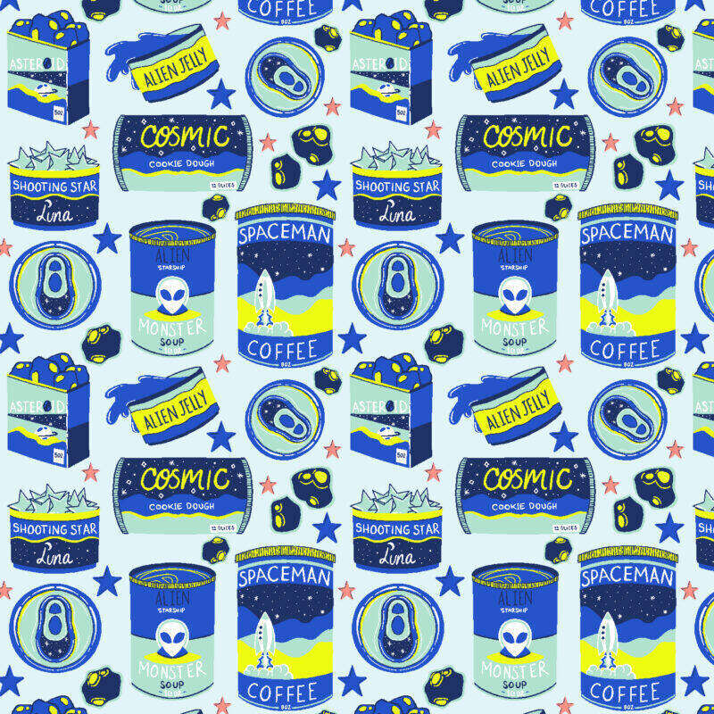 Cotton&Steel Fabrics - Monster Shop - Space Treats - Eat And Run Neon Pigment Cotton&Steel Fabrics - Monster Shop - Space Treats - Eat And Run Neon Pigment