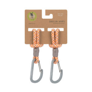 Lässig - Kinderwagenhaken 2er Set - Karabiner (Beige Orange)