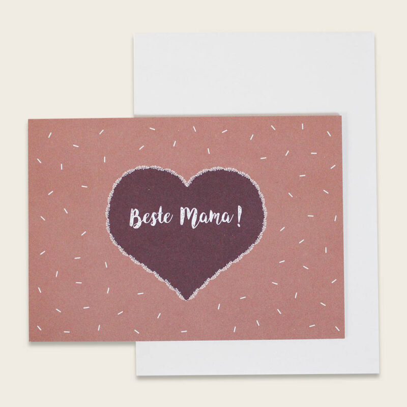 Ava&Yves - Herz mit weissem Konfetti – “Beste Mama” Ava&Yves - Herz mit weissem Konfetti – “Beste Mama”