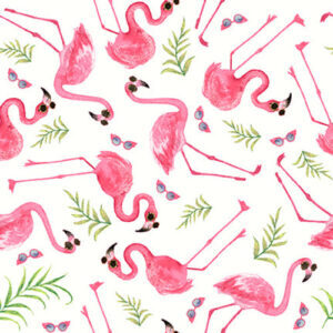 Studio E - White/Pink - Tropical Bird Bath