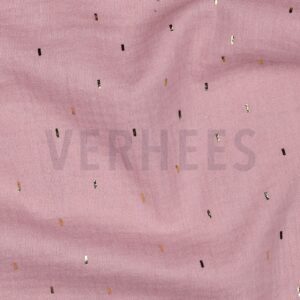 verhees textiles - Double Gauze - Goldene Sprinkle (altrosa)