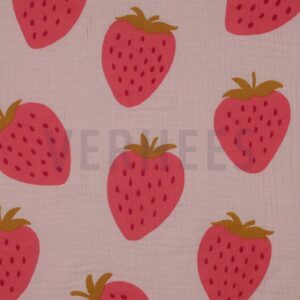 verhees textiles - Double Gauze - Strawberries