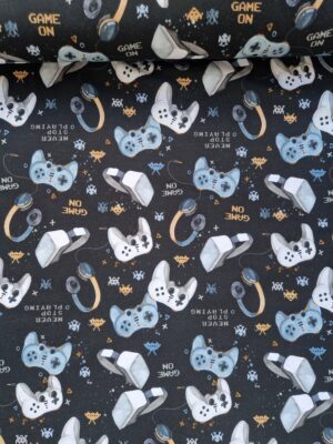 verhees textiles - French Terry - Digital Games - Black