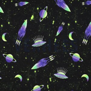 verhees textiles - French Terry - Digital Space - Black