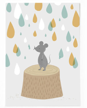 Vierundfünfzig Illustration - Postkarte Maus