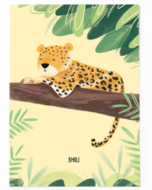 Vierundfünfzig Illustration - Postkarte smile – Leopard