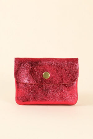 Kleines Portemonnaie "Metallic-Look" – Rot
