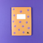 Ava&Yves - Notizheft apricot mit lila Smiles