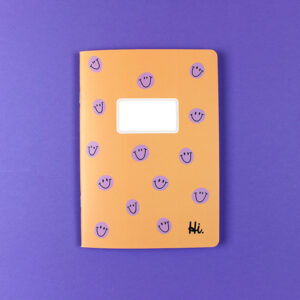 Ava&Yves - Notizheft apricot mit lila Smiles