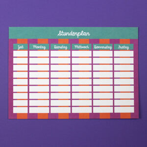 Ava&Yves - Stundenplan fuchsia / rot / petrol - DIN A4