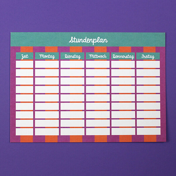 Ava&Yves - Stundenplan fuchsia / rot / petrol - DIN A4 Ava&Yves - Stundenplan fuchsia / rot / petrol - DIN A4