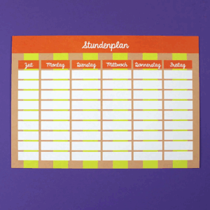 Ava&Yves - Stundenplan lachs / gelb / rot - DIN A4