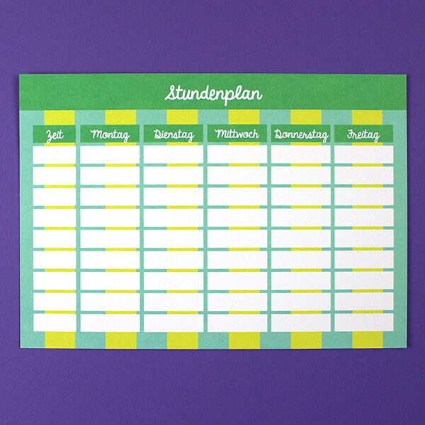 Ava&Yves - Stundenplan mint / gelb - DIN A4 Ava&Yves - Stundenplan mint / gelb - DIN A4