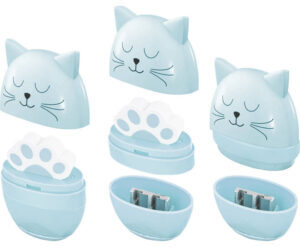 stylex - Doppelspitzer mit Radiergummi - Katze (Hellblau)
