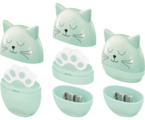 stylex - Doppelspitzer mit Radiergummi - Katze (mint)