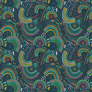 Art Gallery Fabrics - Stormy Rainbows in Flannel