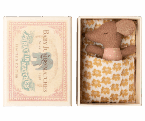 Maileg - Schläfrige Babymaus in Matchbox - Rose
